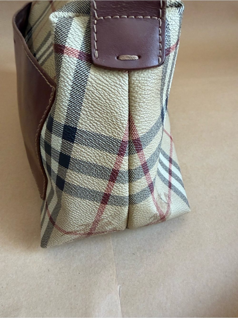 Burberry Beige/Brown Front Pocket Shoulder Bag - Picture 5 of 14